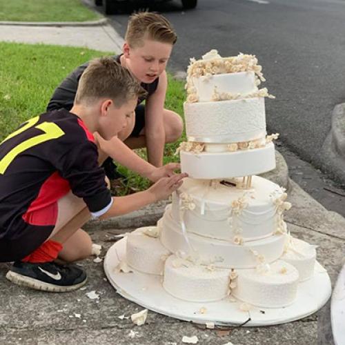 Abandoned Wedding Cake Found On Side Of The Road