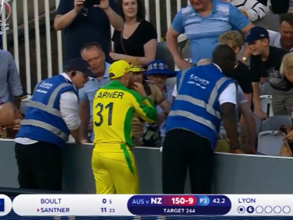 Australian Cricketer David Warner eats fan's chips