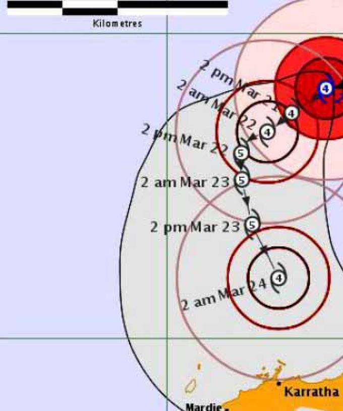 Cyclone Veronica Intensifies To Cat 4 Approaches Wa Coast