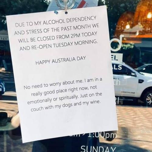 Why Botica's Bunch Lost Their Minds At This Perth Shop's Australia Day Note