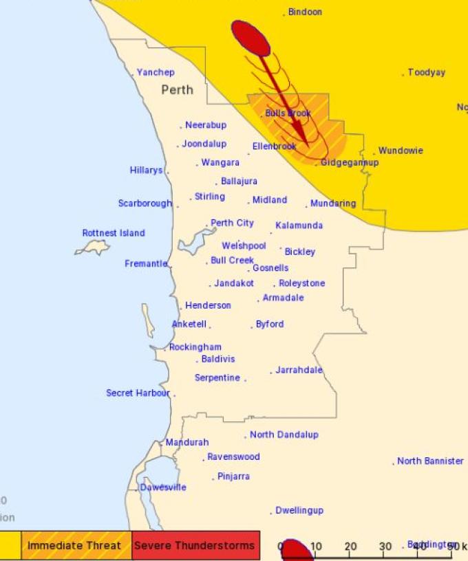 Large Hail Heavy Rainfall To Hit Perth S Northern Metro Area
