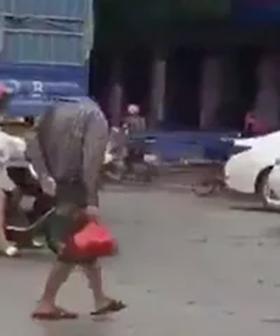 Headless Man Spotted Walking Across Road