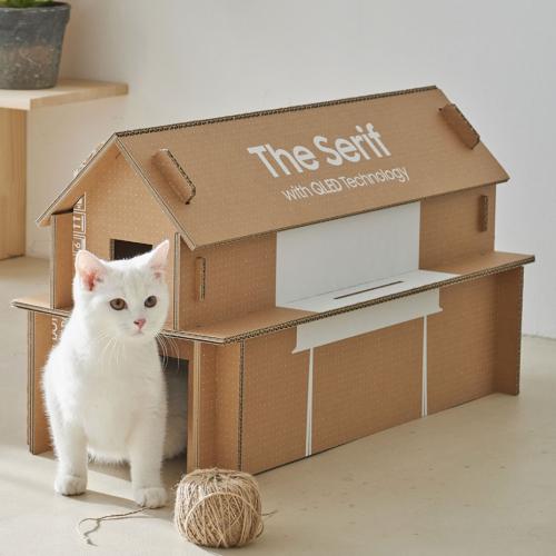 Samsung Has Redesigned Its TV Boxes So They Can Be Rebuilt Into A House For Your Cat!