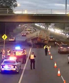 Early Morning Traffic Chaos As Truck Crashes Into Bridge Overpass On Tonkin Highway