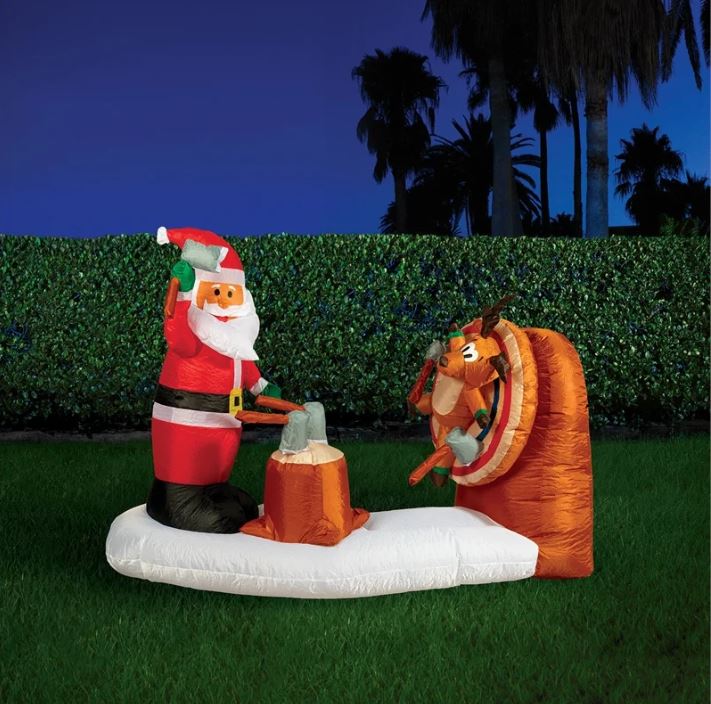 Bunnings Has A New ‘Axe Throwing Santa’ Inflatable That Could Easily