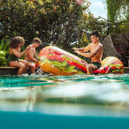 Ever Wanted To Ride A Giant Footlong... Inflatable Sub Pool Toy?