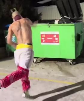 Man Rips TV Off A Pub's Wall & Throws It Into Dumpster After NSW Smash Maroons In Origin