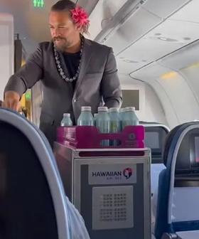 Please Enjoy This Clip Of Jason Momoa Posing As A Flight Attendant