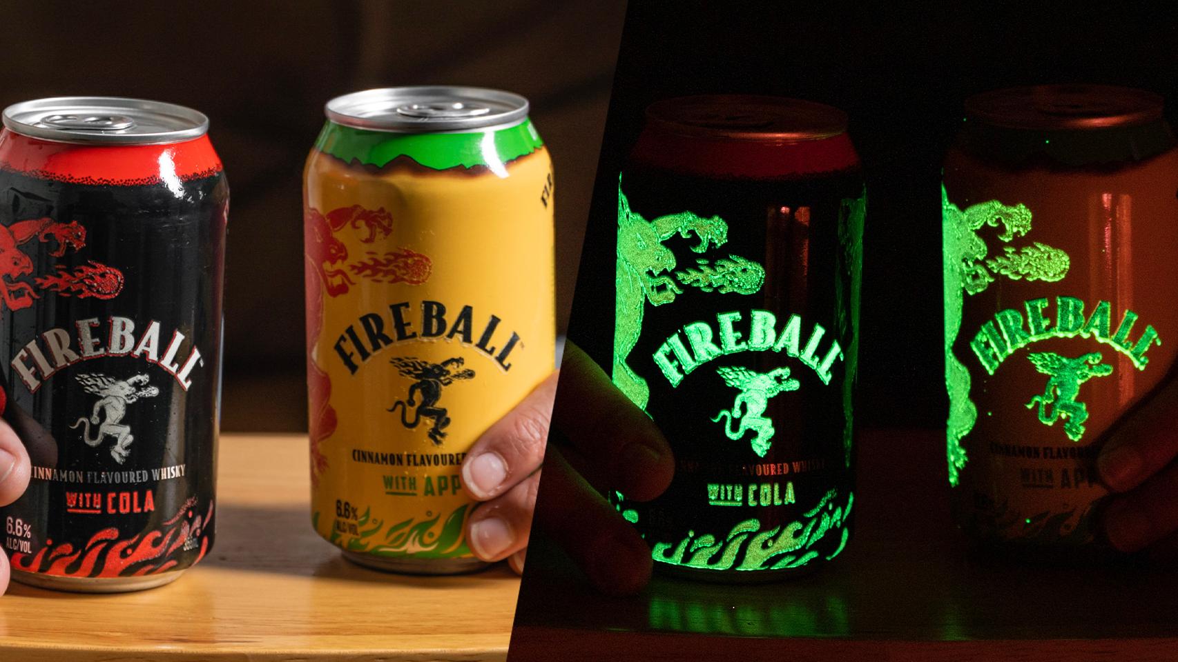 Hit The Lights, Fireball's New Cans Glow In The Dark!